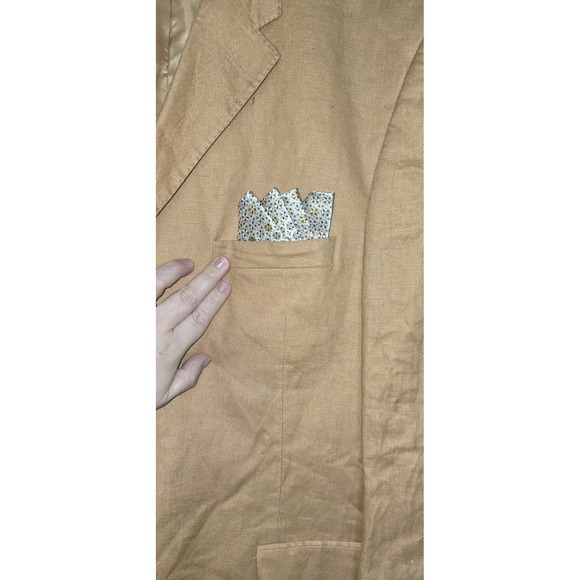 Giovanno Collezione Unom 100% Linen Blazer 48L 3 Button 2 Vent Pony Logo Jacket - Picture 10 of 12